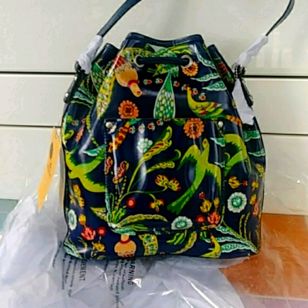 Patricia Nash Leather Drawstring Bucket Bag +pouch - Picture 5 of 15